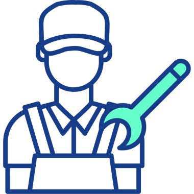 Bir işçi simgesinin vektör illüstrasyonu