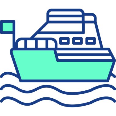 Tekne ikonu. Tatil vektör simgelerinin gösterimi