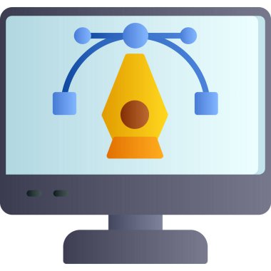 Bilgisayar. Web simgesi basit illüstrasyon