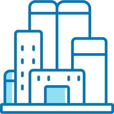 Şehir simgesi. Web için şehir vektör simgelerinin özet çizimi