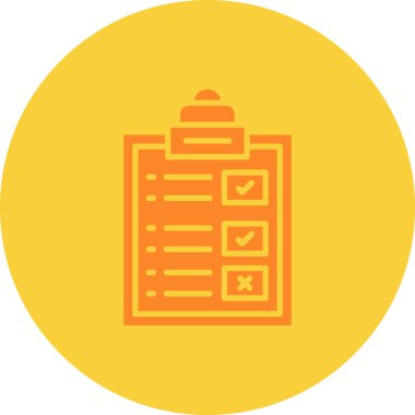 Kontrol listesi web simgesi basit vektör illüstrasyonu