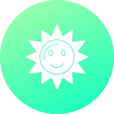 Şirin bir çizgi film güneş ikonunun vektör çizimi