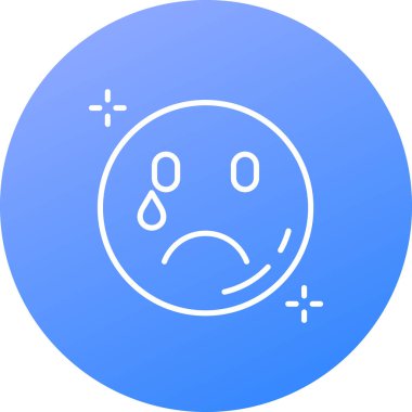 modaya uygun izole edilmiş arka planda hüzünlü gülen simge