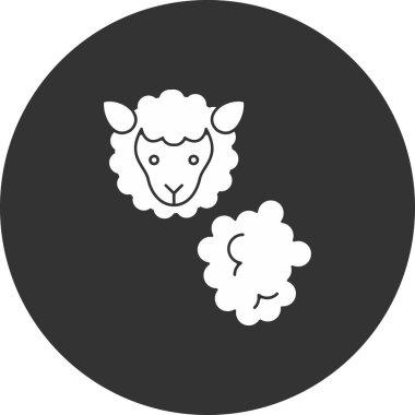 Beyaz arka planda izole edilmiş basit bir koyun simgesi. hayvan sembolü vektör illüstrasyonu.