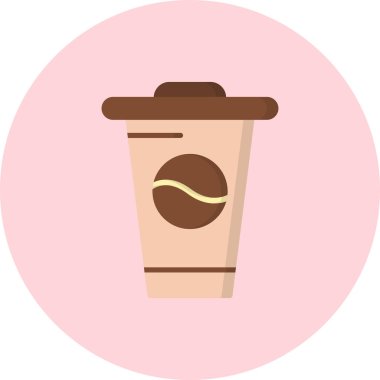 Kahve. Web simgesi basit illüstrasyon