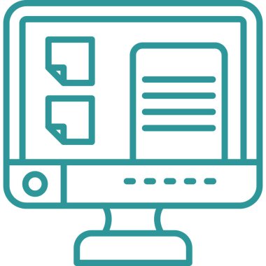 Bilgisayar ekran simgesini ana hat biçiminde izleName