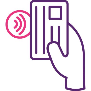 Parmak izi tarama simgesi vektör çizimi