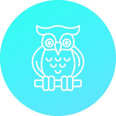 Benzersiz baykuş vektör çizgisi simgesi