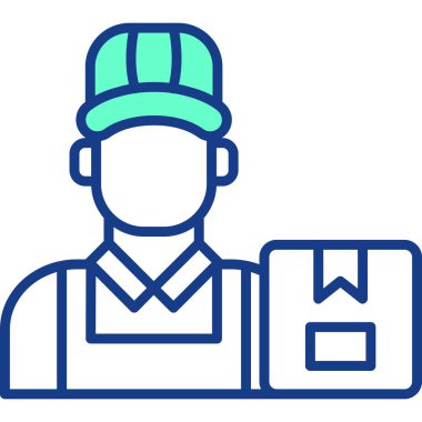 Kurye. Web simgesi basit illüstrasyon