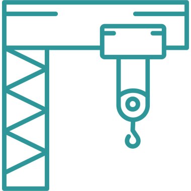 Yapı vinç inşaat simgesi, taslak biçimi