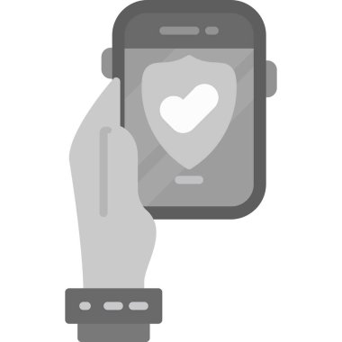 kalp simgesi olan akıllı telefon, basit tasarım