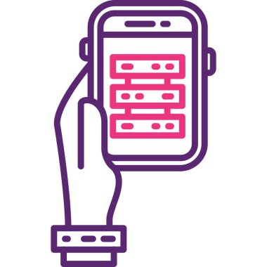 qr kod satırı biçiminde akıllı telefon vektör illüstrasyon tasarımı