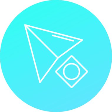 Bir üçgen simgesinin vektör illüstrasyonu