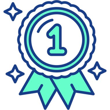 ödül madalyası ikonu doldurulmuş taslak biçiminde