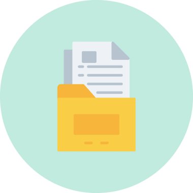 dosya dizini düz simgesi, vektör, illüstrasyon