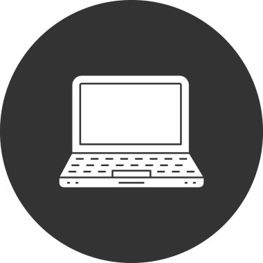 Düz stil dizüstü bilgisayar simgesi beyaz arkaplanda izole edildi. bilgisayar sembolü çizimi.