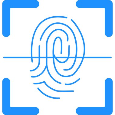 Beyaz arkaplanın mavi ve beyaz simgesinin vektör çizimi