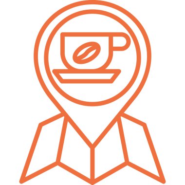 Kahve dükkanı. Web basit illüstrasyonu