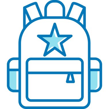 sırt çantası simgesi vektör illüstrasyonu