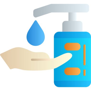 Düz bir elde dezenfektan dezenfeksiyonu