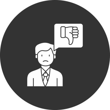 Çember ikon vektör illüstrasyon tasarımında konuşma balonu olan iş adamı