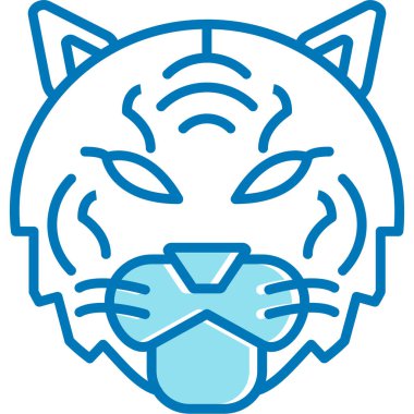 Kaplan kedi ikonu. Basit resimleme