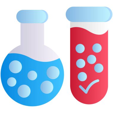 Şişeyle test tüpü, vektör illüstrasyonu