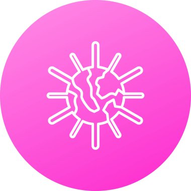 Uzun gölgeli beyaz virüs ikonu. Virüs bakterisi. 10-10. Bakteri, bakteri ve mikroplar, kanser. mikrop -