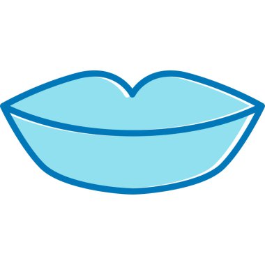 Mavi dudak ikonu. Web için mavi dudak vektör simgesinin özet çizimi