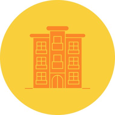 Bina. Web simgesi basit illüstrasyon