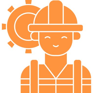 İnşaatçı. Web simgesi basit illüstrasyon