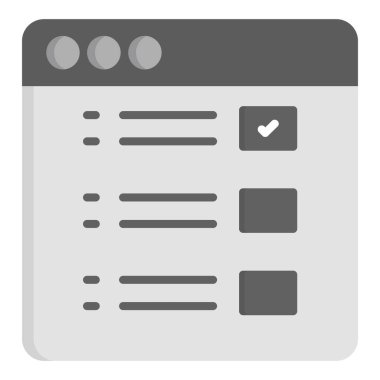 Kontrol listesi düz simge vektörü, belgenin düz renk tasarımı