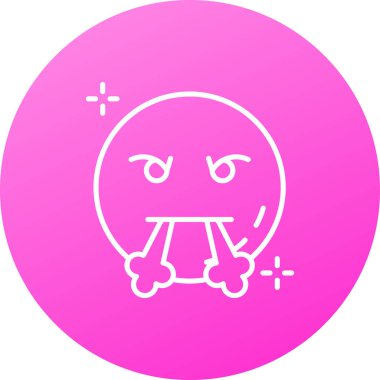 Kızgın Emoji Simgesi Moda Tarzı İzole Arkaplan