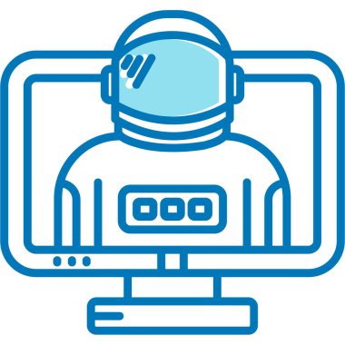 astronot simgesi vektör illüstrasyonu