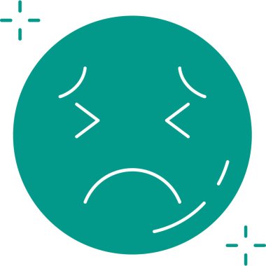 üzgün yüz simgesi vektör illüstrasyonu