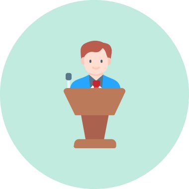 İş adamının vektör düzleştirme simgesi.