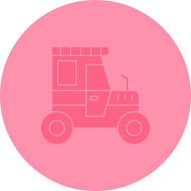 Bir kamyonun eşsiz vektör çizgisi simgesi