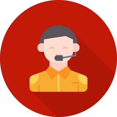 Düz biçimli çağrı merkezi müşteri servis simgesi