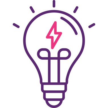 Yıldırımlı bir ampulün vektör çizimi