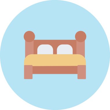 yatağın düz vektör simgesi