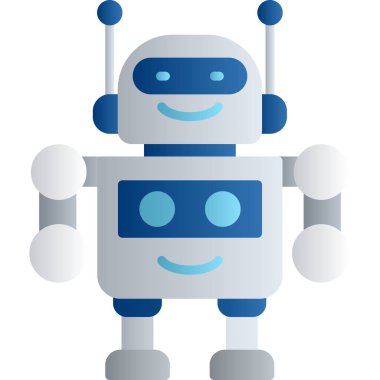 robot düz simgesi, vektör, illüstrasyon