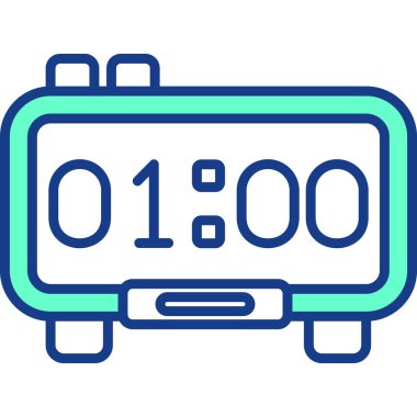 Çalar saat simgesi. Web için saat vektör simgelerinin basit illüstrasyonu