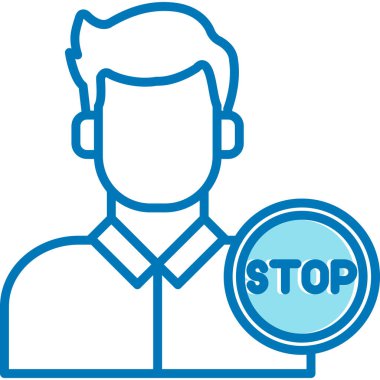 Dur işareti simgesi. Web tasarımı için dur işareti vektör simgelerinin basit gösterimi