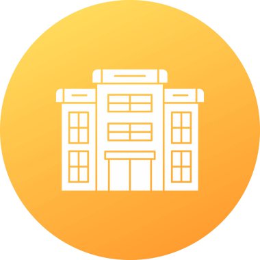 Bina. Web simgesi basit illüstrasyon