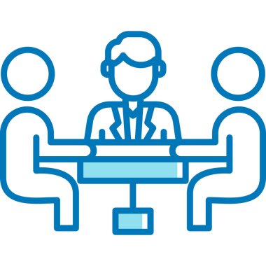 İş görüşmesi ikonu. Web için iş konferansı vektör simgelerinin özet çizimi