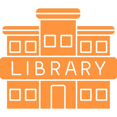 Kütüphane. Web simgesi basit illüstrasyon