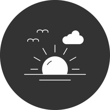 Güneş ve bulut vektör simgesi