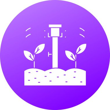 Topraktaki çizgi bitkisi ve beyaz arka planda izole edilmiş bir toprak ikonu. Renkli taslak konsepti. vektör.