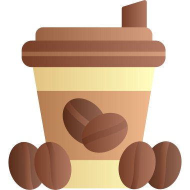 Kahve fincanı ve dondurma vektör çizimi.