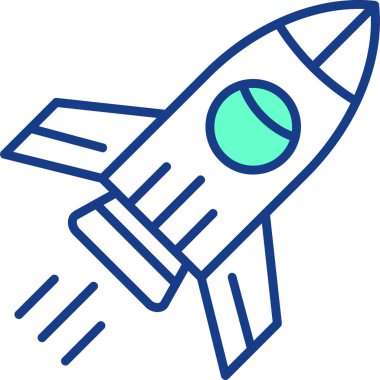 roket ikonu vektör illüstrasyonu